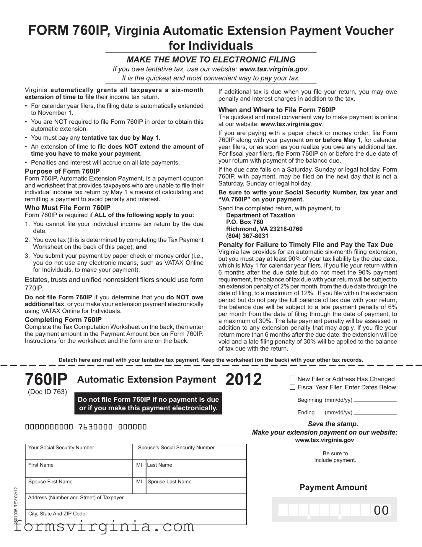 Free 760Ip Virginia PDF Form