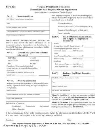 Free R 5 Virginia PDF Form