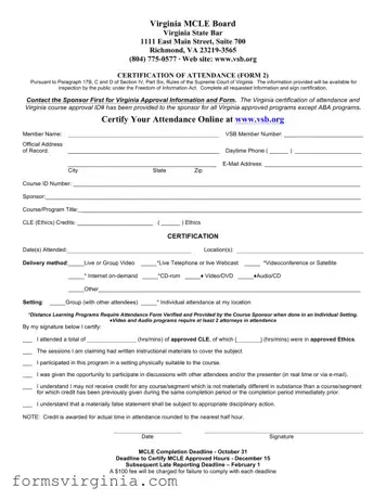 Free Virginia 2 PDF Form