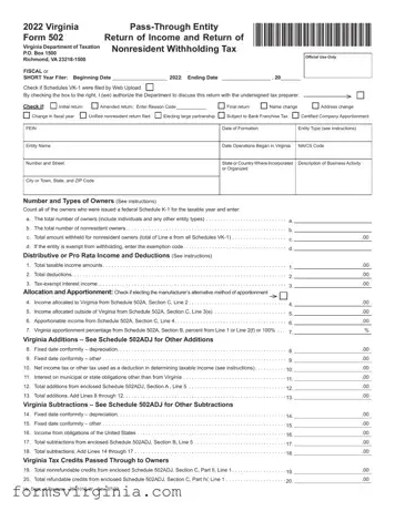 Free Virginia 502 PDF Form
