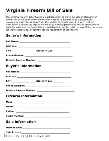Official Virginia Firearm Bill of Sale Document