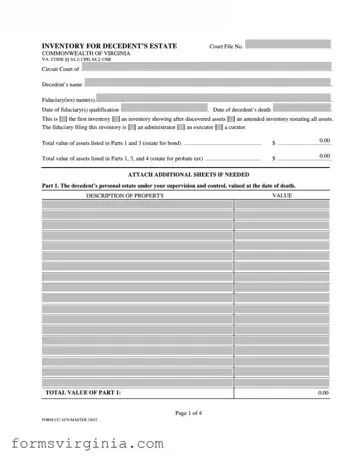 Free Virginia Estate Cc 1670 PDF Form